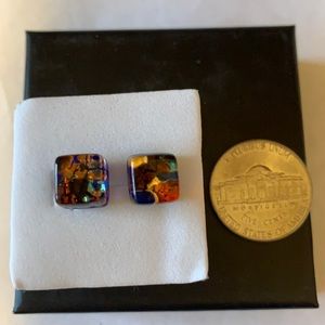 NWOT Murano Glass square earring